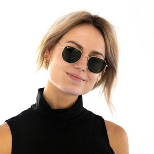 Rayban Hexagonal Sunglasses Gold Frames